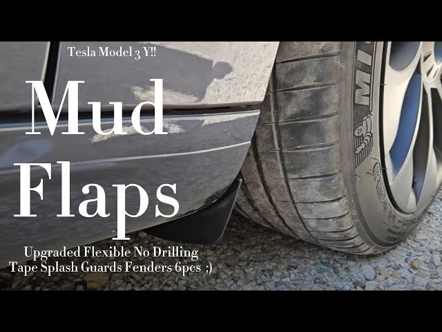 My Tesla Model 3 Y Mud Flaps hidden !New Upgraded Flexible No Drilling from  evbase#teslaaccessories 