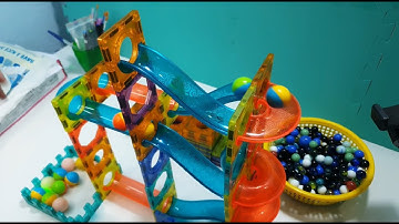 Marble Run Race ASMR, Build Magic Magnetic Blocks #10 | Marble Gold