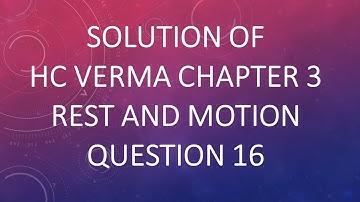 Solution Of Question 16 Hc Verma Volume 1 Chapter 3 Rest & Motion