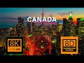 Aerial View of CANADA in 8K ultra hd with 8D relaxing music | 8K Visual 8D Audio