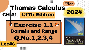 Thomas calculus 13th edition chapter 1 exercise 1.1 Q. 1, 2, 3, 4 ||Domain & Range | Kelash  Gandair
