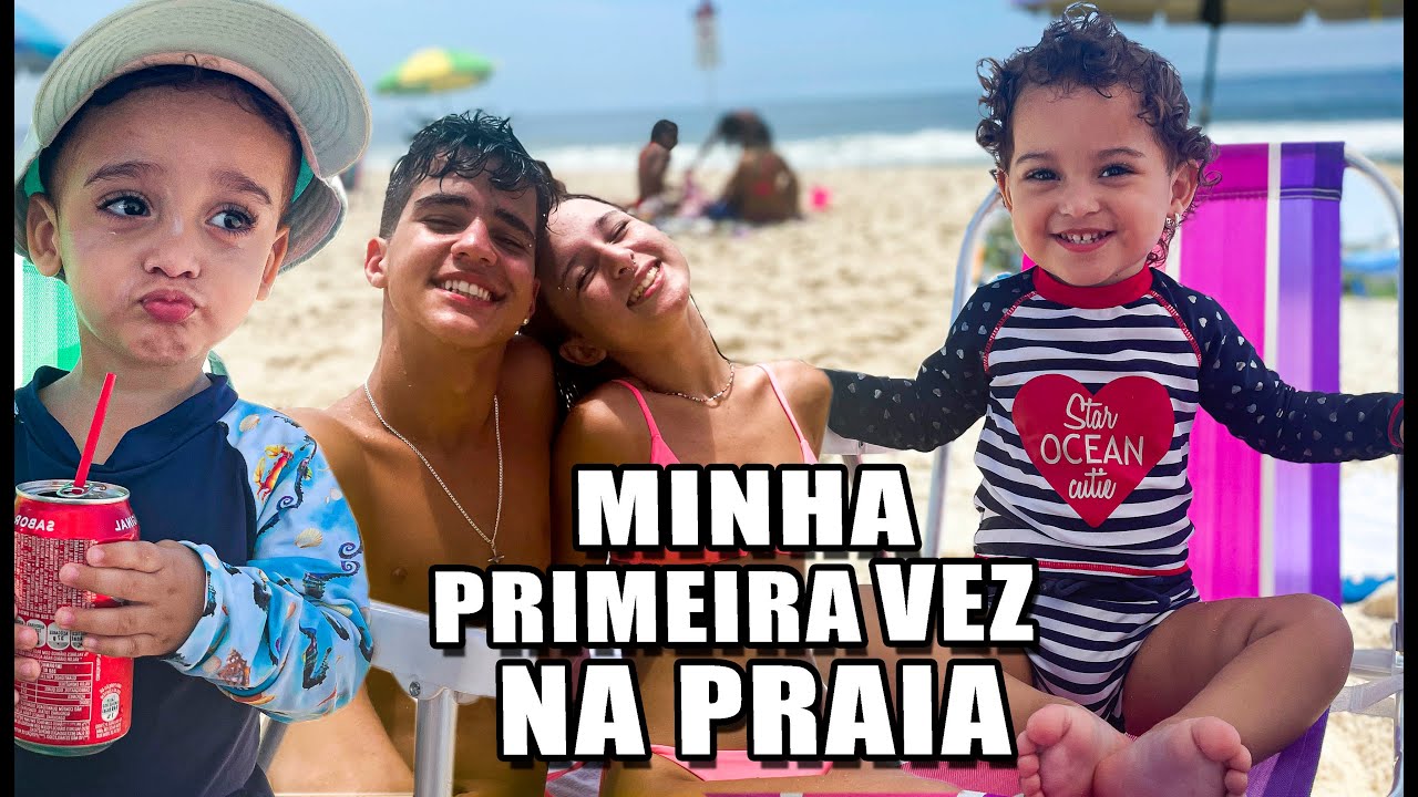 MINHA PRIMEIRA VEZ NA PRAIA COM MEUS IRMÃOS E COM MEU NAMORADO!