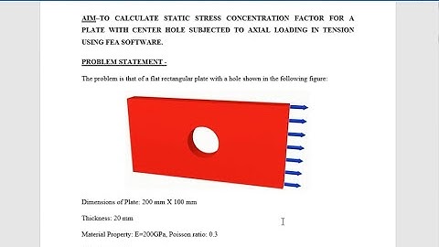 Stress analysis of plate with hole using ANSYS APDL to calculate stress concentration Factor.
