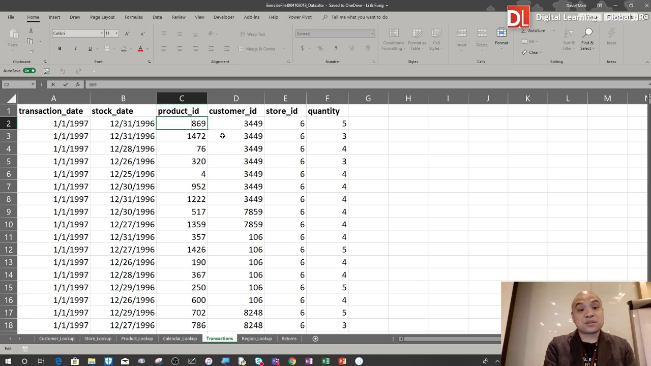 How to create excel data table