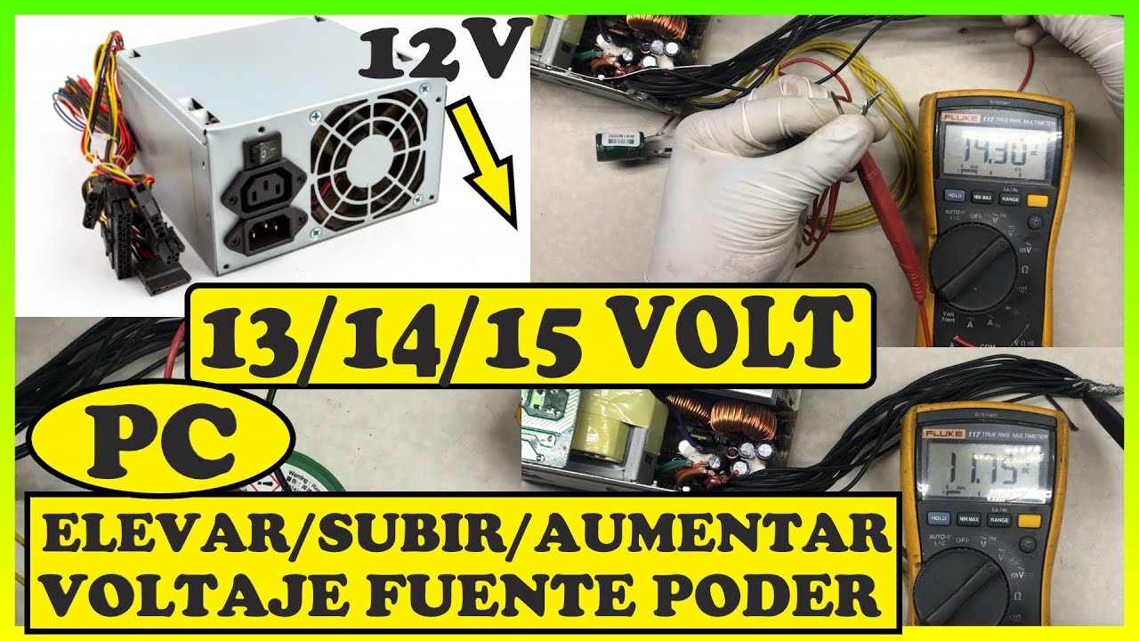 COMO AUMENTAR EL VOLTAJE FUENTE DE PC ELEVAR VOLTAJE FUENTE PODER PC