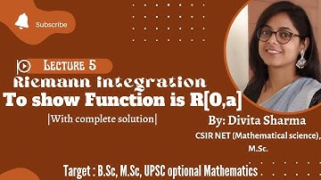 Que to show that function is riemann integrable|Riemann integration|B.Sc 3rd year|UPSC optional|L5