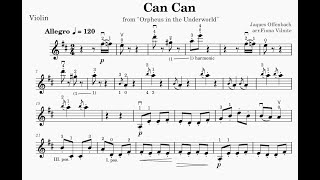 Offenbach - Can-Can for Violin and Piano Accompaniment. Practice Video