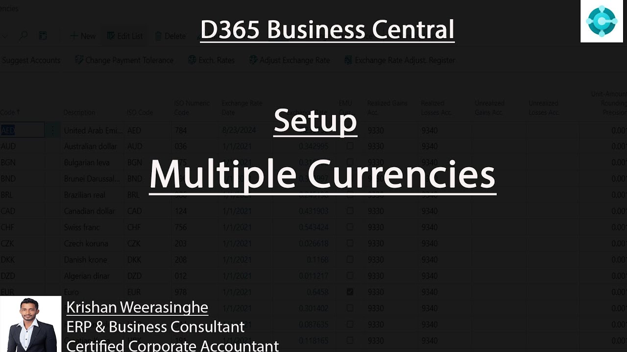 Multiple Currencies | D365 Business Central - YouTube