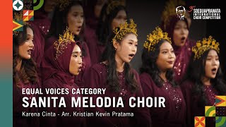 'Karena Cinta' - Arr. Kristian Kevin Pratama | SANITA MELODIA CHOIR at the 3rd SICC