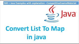 Java Examples : Convert List to Map in java with example? Java Examples : Convert List to Map in java with example?