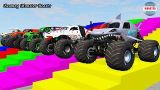 Monster Truck Transport on Triple Flatbed Trailer – BeamNG Monster Beasts #367 screenshot 3