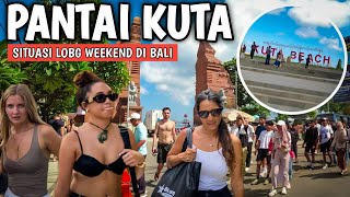 Situasi libur panjang di Pantai kuta Bali hari ini