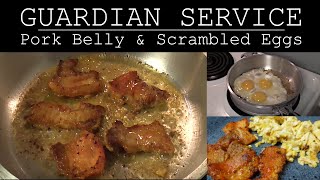 Pork Belly & Scrambled Eggs in Guardian Service Cast Aluminum Frying Pan