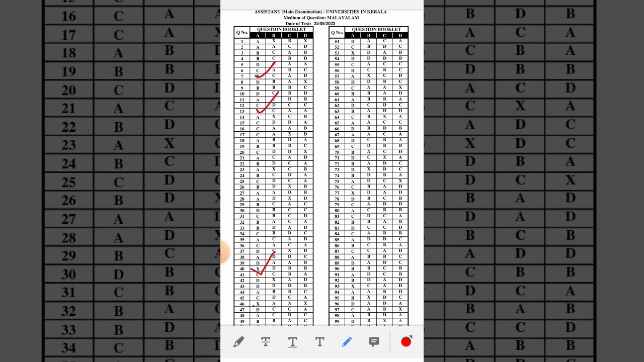 University assistant main final answer key വന്നു
