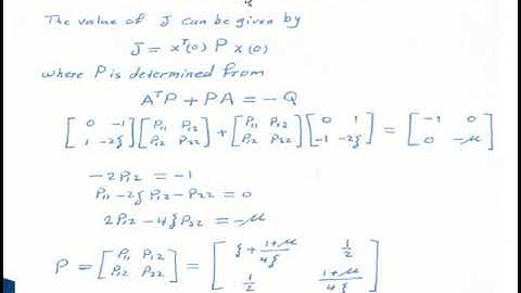 Quadratic optimal  control part 2