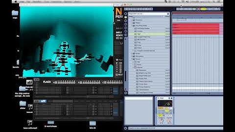 Kinect and Ableton Live. Testing real time midi notes and fx sends.