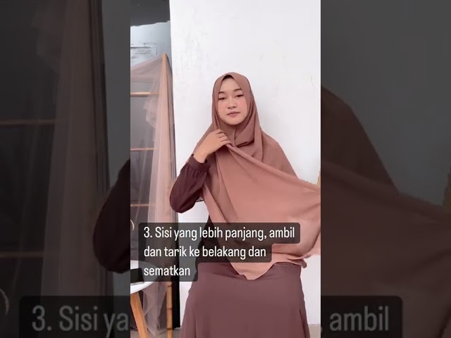 Tutorial pashmina simpel, menutup dada, cantik untuk pemula, gampang banget #shorts #hijabss #short class=