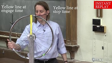 PHYS 101 | Rotational Kinematics 5 - Slowing a Bike Wheel