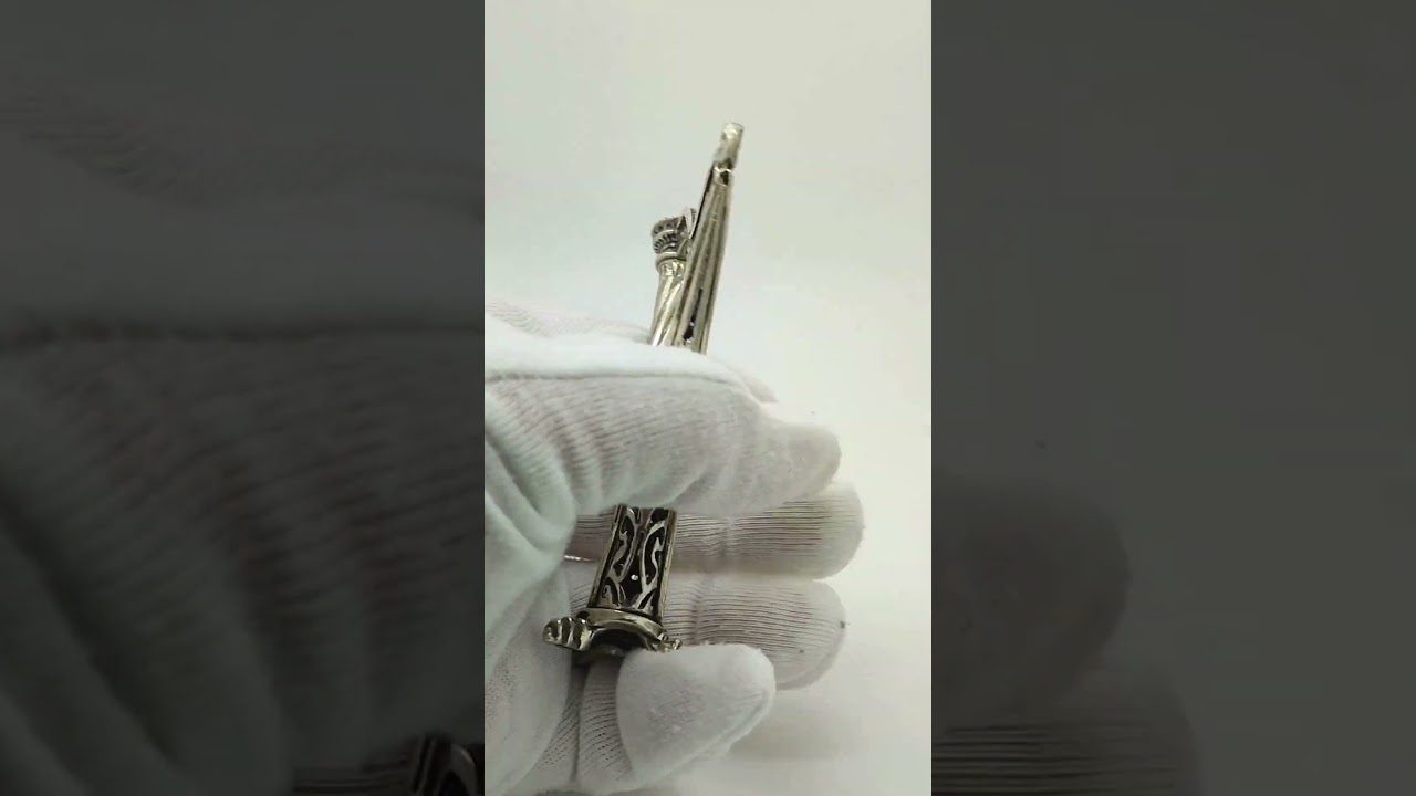 Vintage Italian Handmade Sterling Silver 925 LARGE Harp Figurine Decor Statue; Silverissimo USA