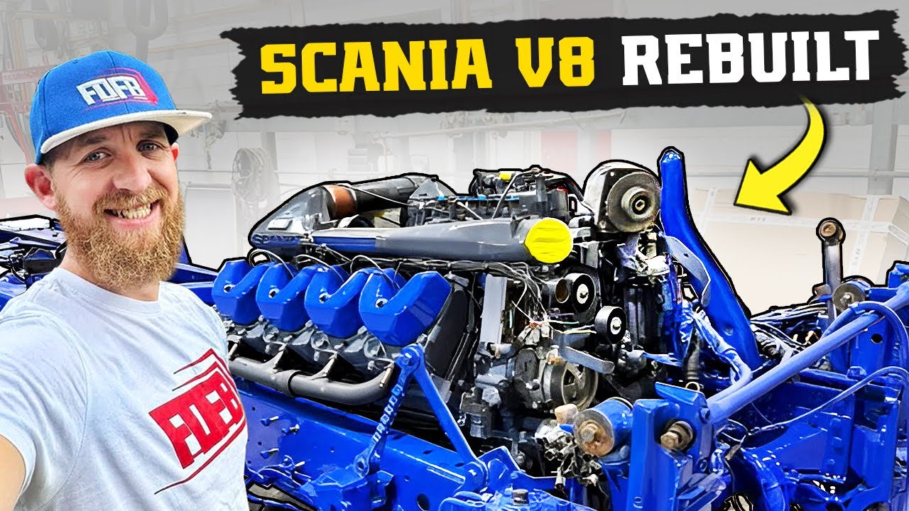 SCANIA 144 530 V8 REBUILT ENGINE IS IN - YouTube