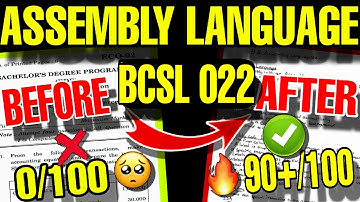 Bcsl 022 Assembly Language Practical Viva Questions🔥 | 100% Score Guranteed