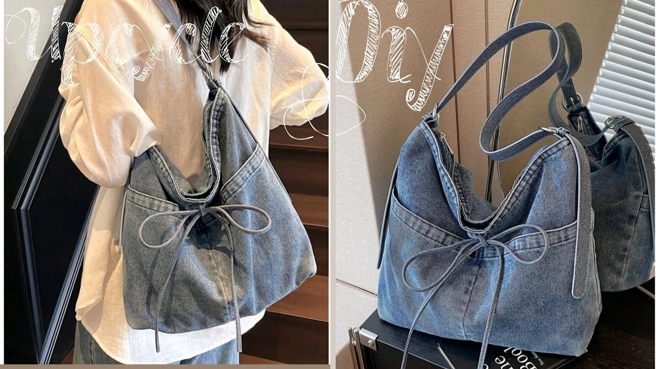 DIY | Crossbody Bag No Zipper From Old Jeans | How to make bag denim | Upcycle Jeans Crafs