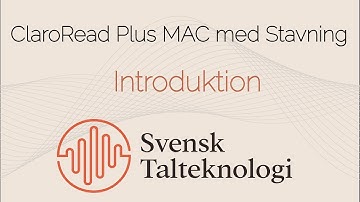 ClaroRead Plus MAC med Stavning - Introduktion