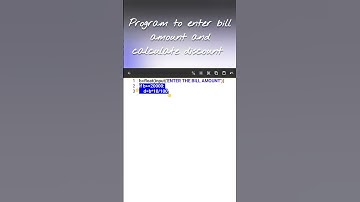 PROGRAM TO ENTER BILL AMOUNT AND CALCULATE DISCOUNT ||#pythonprogramming
