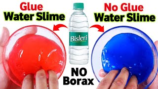 Glue vs No Glue Water Slime💦 How to make Water Slime Without Glue or Borax at home [ASMR]