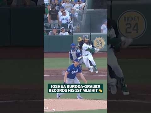 Joshua Kuroda-Grauer recorded his first MLB hit and was congratulated by Freddie Freeman ❤️