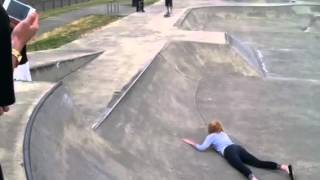 Girl Skateboard Drop-In Fail