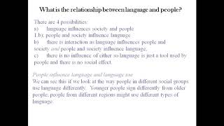 Language &amp; Society