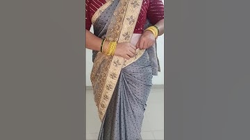 😍 Heavy border Tight fitting draping tricks||Saree draping tutorial💞#saree #shortvideo #ytshort #yt