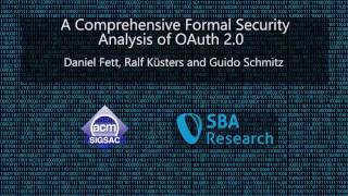 CCS 2016 - A Comprehensive Formal Security Analysis of OAuth 2 0