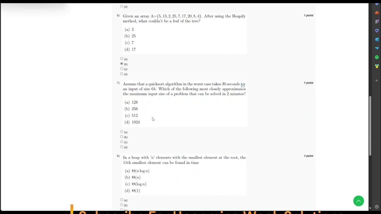 Nptel introduction to algorithms and analysis week 3 solution august