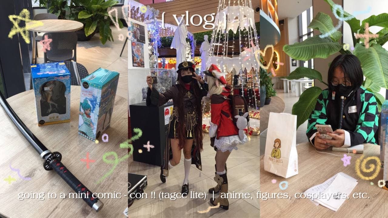 [ vlog ]  going to a mini comic - con !! ( tagcc lite )  |  anime, figures, cosplayers, etc.