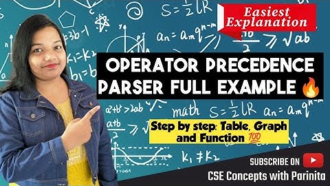 Operator precedence parsing in compiler design voorbeeld in het Hindi | Operator tabel | Functie ...