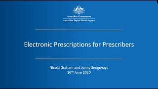 ADHA Electronic Prescriptions for Provider webinar