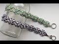 Crystal Peaks -  Beaded Swarovski Crystal and IrisDuo Bracelet - Seed Bead Bracelet