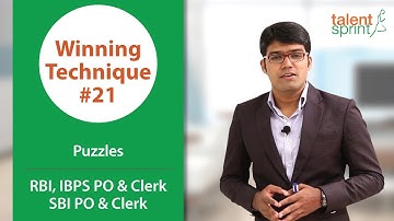 Puzzles for RBI, IBPS Clerk & PO, SBI Clerk & PO | Winning Technique #21
