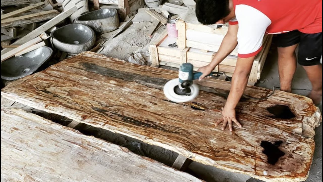 Polishing Petrified Wood by Hand YouTube