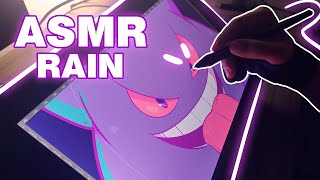 Asmr Drawing Gengar In My Style With Rain No Talking