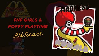 FNF Girls & Poppy PlayTime AU React - FNF McMadness V1 Demo Ronald   (Combo Meal)