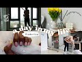 vlog~ chill and productive saturday🍓 skincare, cleaning, laundry, new nails, what i ate and more