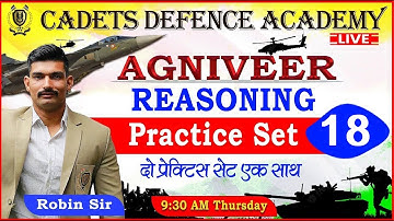 Reasoning |  Practice Set - 18 | Robin Tomar Sir | Cadets Defence Academy