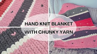 How to Make a Chunky Knit Blanket for Beginners | Easy DIY Chunky