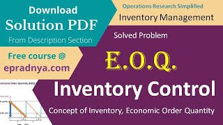 Economic order quantity | EOQ | Concept Formula and Example | Solution PDF