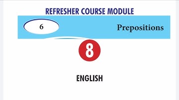 8th Standard English Refresher course answers Unit - 6 Prepositions