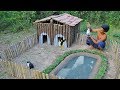 Rescue Wild Rabbit To Build Amazing Wooden House And Mini Swimming Pool For Them