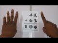 FINGER COUNTING - OVER 100 2 DIGIT ADDITION Part 5